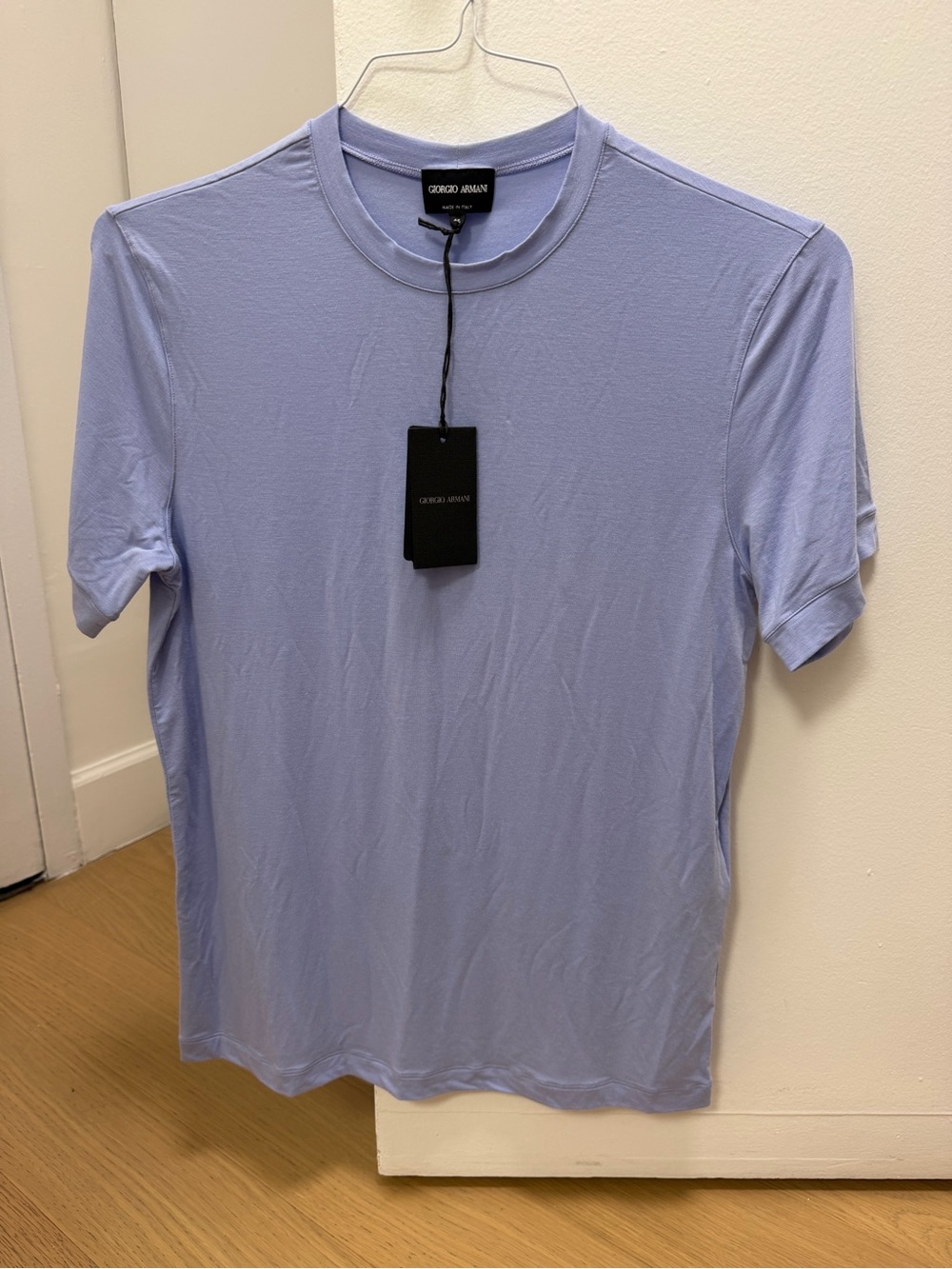Giorgio Armani Men’s Light Lavender Short Sleeve Crew Tee